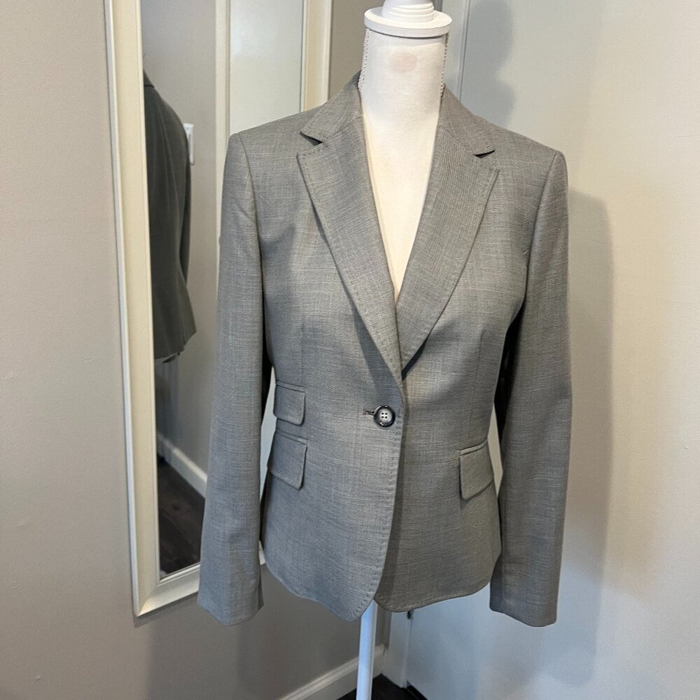 Nine West Heather Gray Single Button Blazer, Size 8